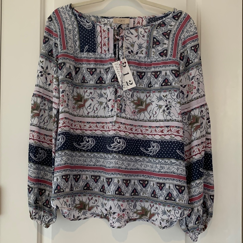 Loft Blouse- navy/grey/rose/cream
